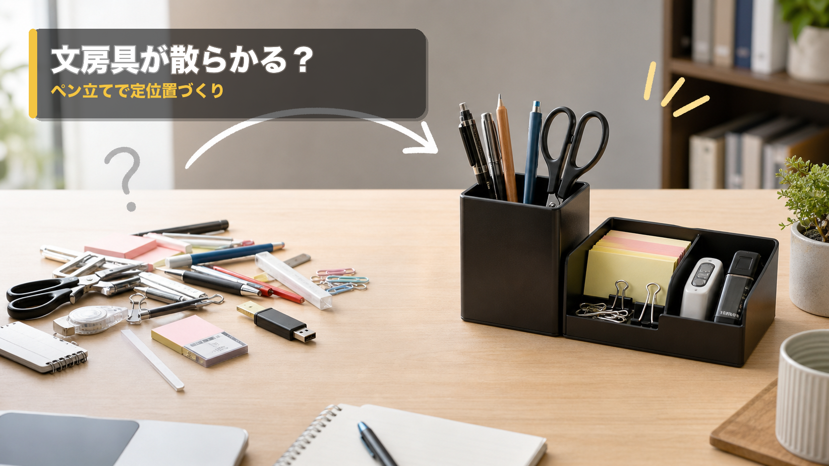デスクのペン立ておすすめ5選：文房具と小物収納を散らかさない選び方
