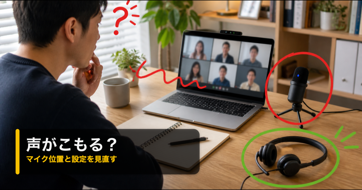 Web会議で声がこもる原因。聞き返される前に見直す順番