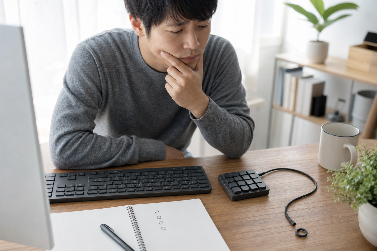 ショートカットを覚えきれず、左手デバイスが必要か迷っているデスク作業
