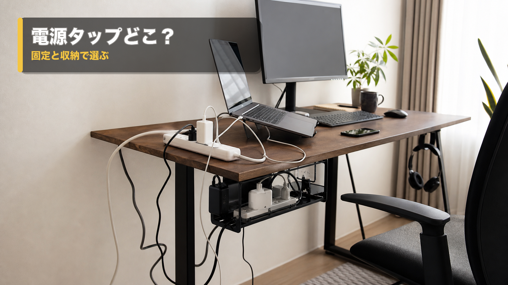 電源タップのデスク置き場はどこ？固定と収納で後悔しない選び方