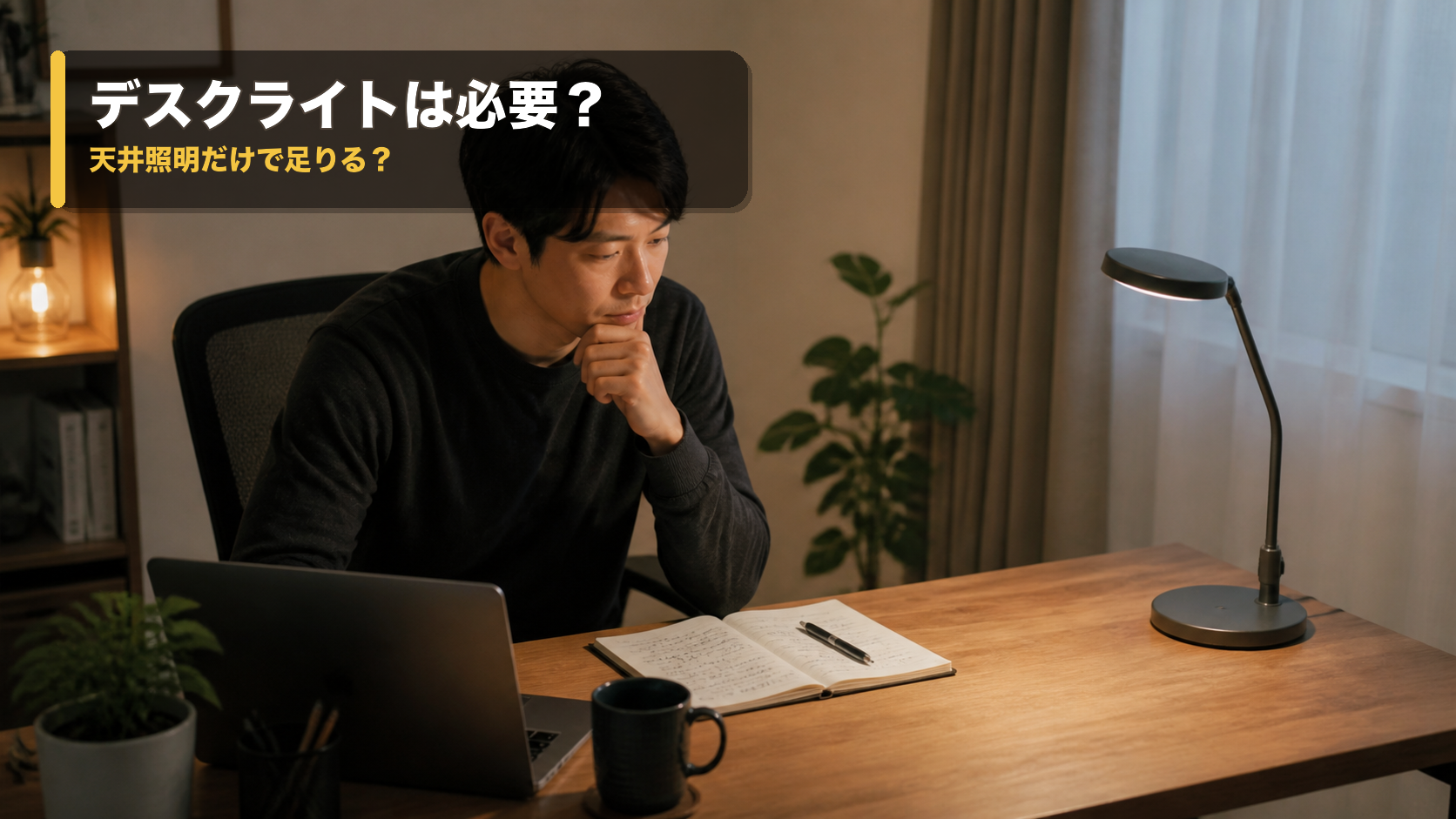 デスクライトはいらない？天井照明だけで後悔しない3つの確認